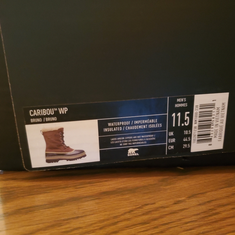 BRAND NEW IN BOX Men's Sorel Caribou WP Waterproof Insulated Winter Boots 11.5 - Picture 4 of 8